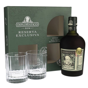 Ром Diplomatico Reserva Exclusiva 0.7 л 40% + 2 стакана (2134449344499) ТОП в Николаеве