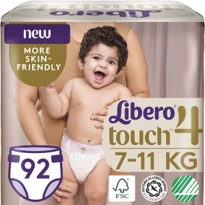 Підгузки Libero Touch 4 7-11 кг одноразові 92 шт (7322541301747) краща модель в Миколаєві