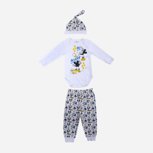 Комплект (боди + штанишки + шапочка) Disney Mickey Mouse MC18314 68-74 см Белый (8691109923714) в Николаеве