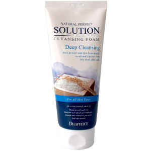 Пенка-скраб для глубокой очистки пор Deoproce Natural Perfect Solution Cleansing Foam Deep Cleansing Rice с рисовой пудрой, отрубями и 6-тью растительными экстрактами 170 г (8809567922297) лучшая модель в Николаеве