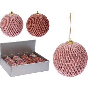 Набір ялинкових куль Christmas Decoration 8 см 12 шт рожевий (CAA126440) краща модель в Миколаєві