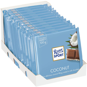 Упаковка молочного шоколада Ritter Sport с начинкой кокосово-молочный крем 12 шт х 100 г (4000417298607) лучшая модель в Николаеве