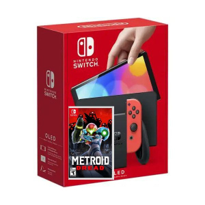 хороша модель Nintendo Switch (OLED model) Neon Blue-Red + Гра Metroid Dread (російська версія)