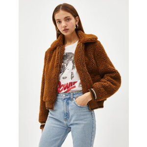 Кожушки Bershka XAZ152755BYFP XS Темно-коричневий (DD8000004547350) ТОП в Миколаєві