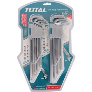 Набір ключів Total шестигранних + Torx 18 шт (THT106KT0181) надійний