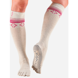 Шкарпетки ToeSox Grip Full Toe Scrunch Knee High S (36-38.5) Білі (841090129574) в Миколаєві