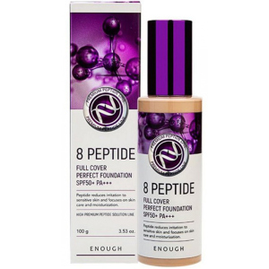 Пептидный тональный крем для лица Enough 8 Peptide Full Cover Perfect Foundation 21 100 мл (8809605870870) рейтинг