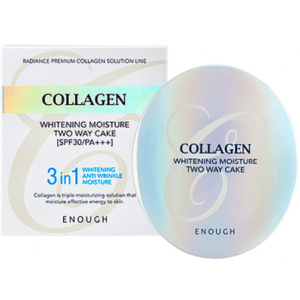 Пудра для обличчя Enough Collagen 3 in 1 Two Way Cake з колагеном зі змінним блоком 21 тон 13 г + 13 г (8809480652103)