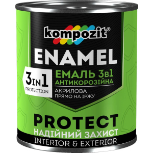 Емаль антикорозійна 3в1 PROTECT (Білий RAL 9016) 0.75кг в Николаеве