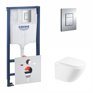 Набор инсталляция 4 в 1 Grohe Rapid SL 38772001 + унитаз с сиденьем Qtap Robin QT1333046ENRW ТОП в Николаеве