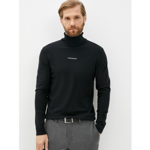 Водолазка Calvin Klein Jeans Micro Branding Roll Neck Sweat J30J318612-BEH XL Черная (8719854515869) лучшая модель в Николаеве