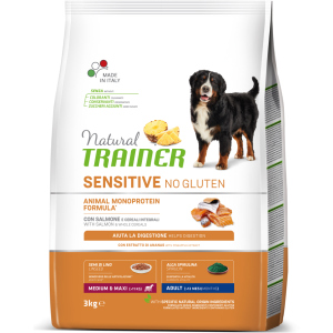 Сухий корм для собак Natural Trainer Dog Sensitive Adult Medium&Maxi з лососем та цільними зернами 3 кг (8059149252452) в Миколаєві