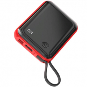 УМБ Baseus Mini S Digital Display 3A 10000mAh (with Lightning Cable) Red краща модель в Миколаєві