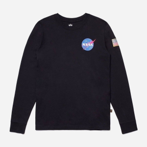 Чоловічий лонгслів Alpha Industries Space Shuttle Long Sleeve Tee UTS49002G1 XL Black (640631003393) краща модель в Миколаєві