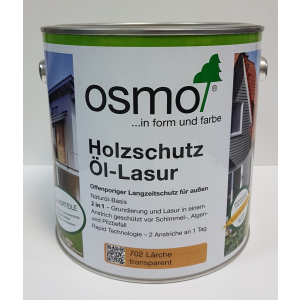 Защитное масло – лазурь OSMO HOLZSCHUTZ ÖL-LASUR 702 (лиственница) 0.75 л. надежный