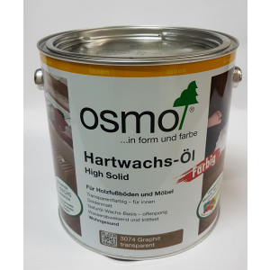 Масло с твердым воском цветное прозрачное OSMO HARTWACHS-ÖL Farbig 3074 - (графит) 2.5 л. лучшая модель в Николаеве