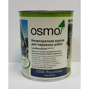 Непрозрачная краска для наружных работ OSMO LANDHAUSFARBE 2506 – (темно-синяя) 0.75 л. в Николаеве