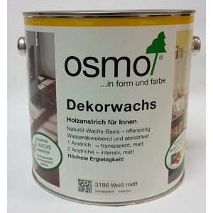 Цветное масло OSMO DEKORWACHS Intensive töne 3186 – белое матовое, 2.5 л.