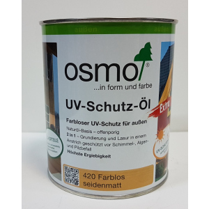 Защитное масло с УФ – фильтром OSMO UV - SCHUTZ - ÖL 420 - (бесцветное) 2.5 л.