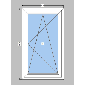 Окно металлопластиковое Lider 58 mm 1-створчатое поворотно-откидное, фурнитура Vorne, 820х1400 мм, белое рейтинг