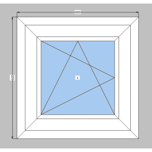 Окно металлопластиковое Lider 58 mm 1-створчатое поворотно-откидное, фурнитура Vorne, 600х600 мм, белое лучшая модель в Николаеве