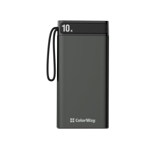 Універсальна мобільна батарея ColorWay Metal Case 10000mAh Black (CW-PB100LPI1BK-D) ТОП в Миколаєві