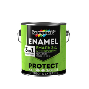 Емаль антикорозійна Kompozit 3в1 PROTECT (0.75 кг) Синя (RAL 5010) ТОП в Миколаєві