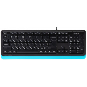 Клавіатура A4tech Fstyler FK10, Sleek MMedia Comfort, USB, Black+Blue, (US+Ukrainian+Russian) краща модель в Миколаєві