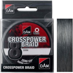 Шнур DAM Crosspower 8-Braid 300 м 0.10 мм 5.4 кг Темно-сірий (65847) краща модель в Миколаєві