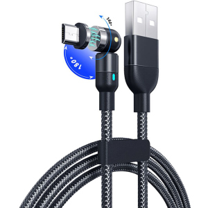 Магнітний кабель XoKo SC-390 Magneto 540° 3 в 1 Lightning - Micro USB - USB Type-C 1 м Black (SC-390MGNT-BK) краща модель в Миколаєві