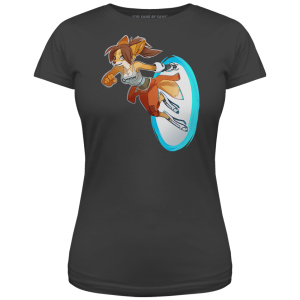 Футболка Valve Portal Fox Chell Charcoal, Woman XL