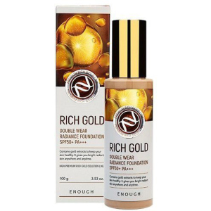 Тональный крем с золотом Enough Rich Gold Double Wear Radiance Foundation SPF50+ PA+++ №21 100 г (8809605871945) ТОП в Николаеве