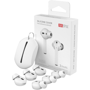 Вакуумные силиконовые насадки AhaStyle для Apple AirPods и EarPods 3 малые пары Белые (AHA-01660-WHT) ТОП в Николаеве