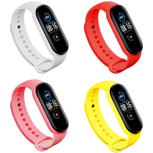 Набор ремешков 4 цвета BeCover для Xiaomi Mi Smart Band 5 / Mi Smart Band 6 Girl (705340) ТОП в Николаеве