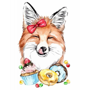 Набор для творчества Rosa Start акриловая живопись по номерам Cute Fox 35 х 45 см (4823098516439) в Николаеве