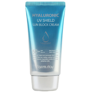 Сонцезахисний крем FarmStay Hyaluronic Uv Shield Sun Block Cream SPF50+ PA+++ з гіалуроновою кислотою 70 г (8809426958153)