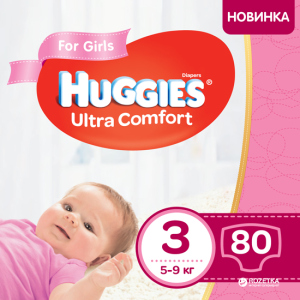 Подгузники Huggies Ultra Comfort 3 Mega для девочек 80 шт (5029053543604) в Николаеве