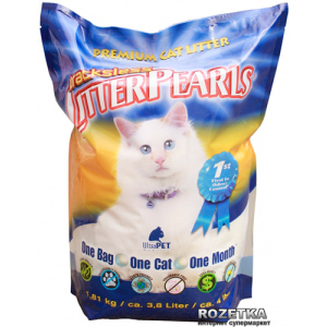 Наповнювач для котячого туалету Litter Pearls TrackLess Кварцовий поглинаючий 1.81 кг (3.8 л) (633843300381) ТОП в Миколаєві