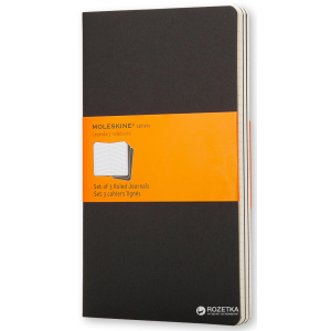 Блокнот Moleskine Cahier 13 х 21 см 80 страниц в линейку Черный 3 шт (9788883704956) лучшая модель в Николаеве