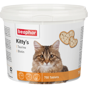 Кормова добавка Beaphar Kittys + Taurine + Biotine з біотином та таурином для кішок 750 таб (12597) (8711231125975) краща модель в Миколаєві