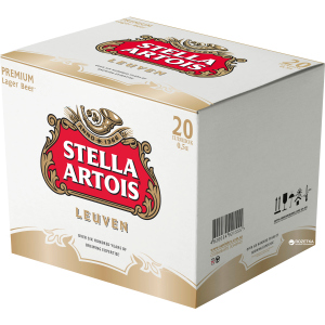 хороша модель Упаковка пива Stella Artois світле фільтроване 4.8% 0.5 л x 20 шт (4820034921500)