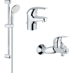 Набор смесителей GROHE Euroeco 123226S (23262000 + 32743000 + 27598001) ТОП в Николаеве