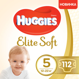 Підгузки Huggies Elite Soft 5 12-22 кг 112 шт (5029054566237) в Миколаєві