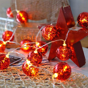 Світлодіодна гірлянда ColorWay Christmas lights ball 6 см 10 LED 1.5 м USB Red (CW-MC-LB10U) ТОП в Миколаєві