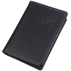 Шкіряна обкладинка на паспорт Grande Pelle leather-11203 Чорна ТОП в Миколаєві
