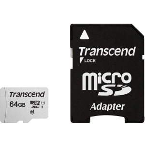 Transcend 300S microSDXC 64GB UHS-I U1 + SD-адаптер (TS64GUSD300S-A) в Миколаєві