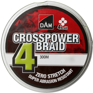 Шнур DAM Crosspower 4-Braid 300 м 0.10 мм 4.5 кг Зелений (65841) ТОП в Миколаєві