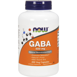 Аминокислота Now Foods GABA (Гамма-Аминомасляная Кислота) 500 мг 200 гелевых капсул (733739000880)