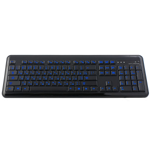 Клавіатура HQ-Tech KB-307F Blue LED USB з підсвічуванням символів (синя) мультимедійна