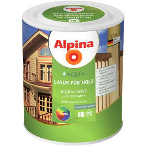 Лазур Alpina Aqua Lasur Fur Holz шовковисто-матовий 0.75 л Прозорий (930375) ТОП в Миколаєві